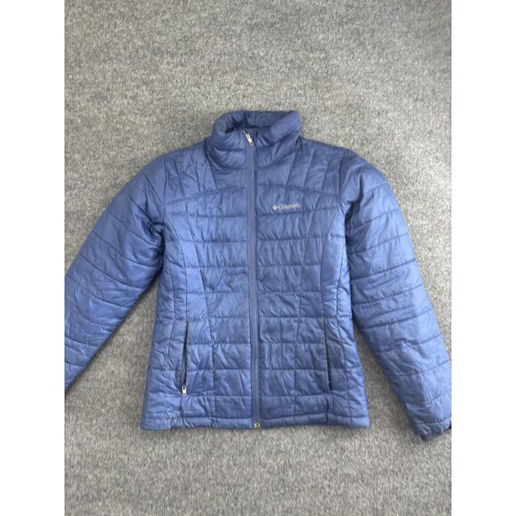 Columbia Jacket Womens Small Blue Thermal Coil Full Zip Lightweight Puffer Coat - Picture 1 of 7